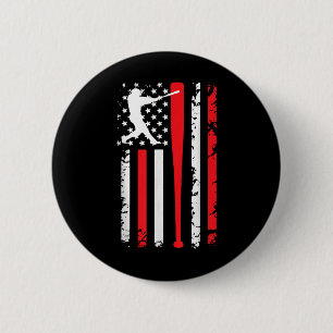 Vintage Baseball American Us Flag Baseball Spirits 6 Cm Round Badge