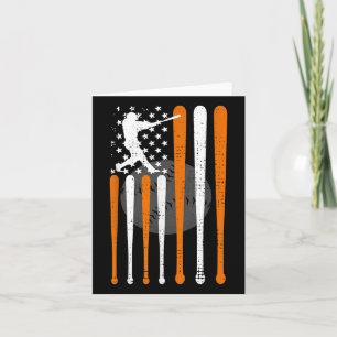 Vintage Baseball American Us Flag Baseball Spirits Card