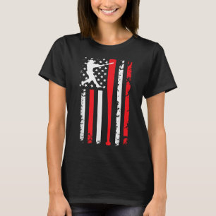 Vintage Baseball American Us Flag Baseball Spirits T-Shirt
