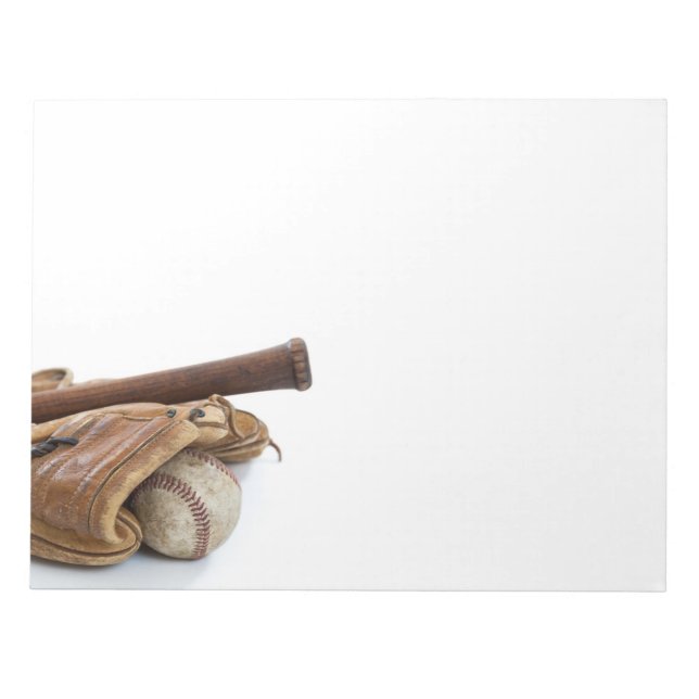 Vintage Baseball and Bat Notepad (Front)