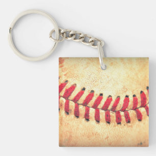 Vintage baseball ball key ring
