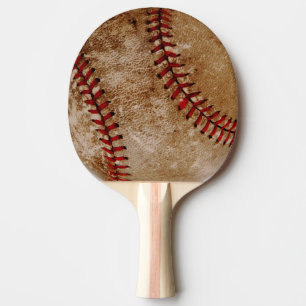 Vintage Baseball Ball Red and White Sports Ping Pong Paddle