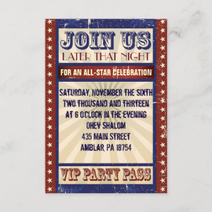 VINTAGE BASEBALL Bar Mitzvah Invitation