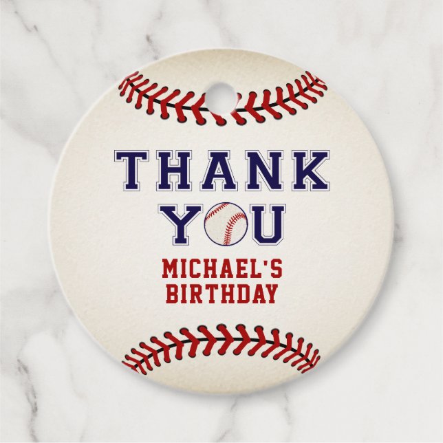 Vintage Baseball, Birthday Favour Tags (Front)