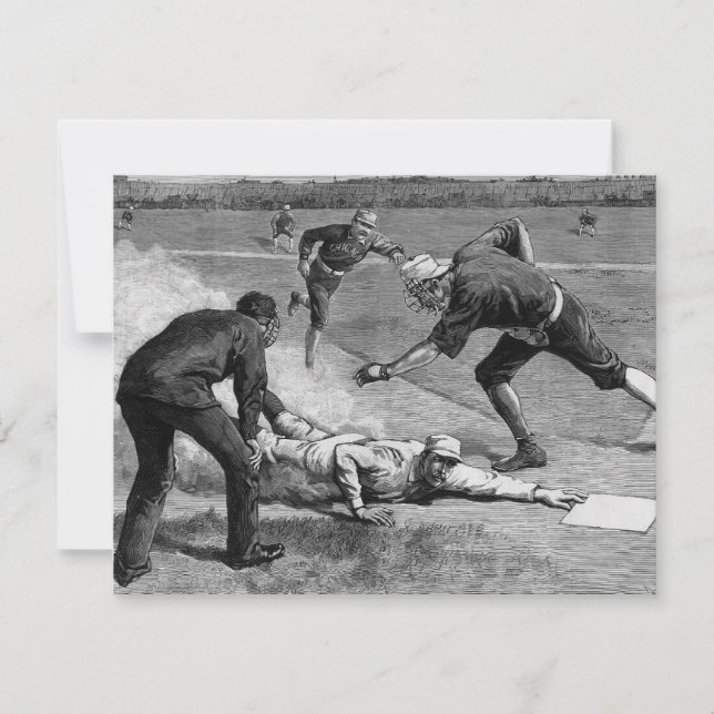 Vintage Baseball by Thure De Thulstrup, 1885 Invitation (Front)