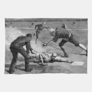 Vintage Baseball by Thure De Thulstrup, 1885 Tea Towel