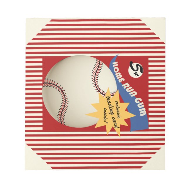 Vintage Baseball Card Bubblegum Wrapper Notepad (Front)