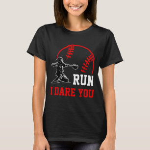Vintage baseball catcher funny boys go ahead run T-Shirt