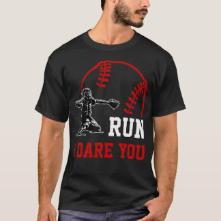 Vintage Baseball Catcher Funny Boys Go Ahead Run T-Shirt