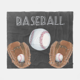 Vintage Baseball Chalkboard Design Fleece Blanket