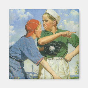 Vintage Baseball, Children, Boys Playing Sports Magnet