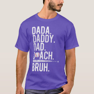 Vintage Baseball Coach Dad Fathers Day Funny Famil T-Shirt