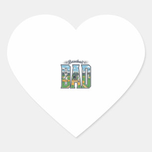 Vintage Baseball Dad Engraved Letter Shirt Design_ Heart Sticker