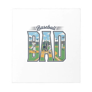 Vintage Baseball Dad Engraved Letter Shirt Design_ Notepad