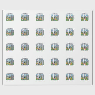 Vintage Baseball Dad Engraved Letter Shirt Design_ Wrapping Paper