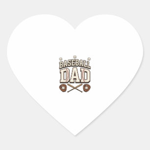 Vintage Baseball Dad Father’s Day Heart Sticker