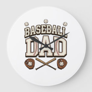 Vintage Baseball Dad Father’s Day Large Clock