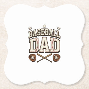 Vintage Baseball Dad Father’s Day Paper Coaster