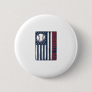 Vintage Baseball Dad Flag Shirt Design_1 6 Cm Round Badge