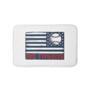 Vintage Baseball Dad Flag Shirt Design_1 Bath Mat