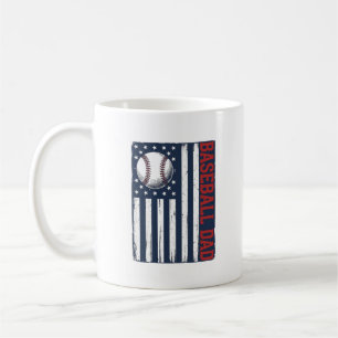 Vintage Baseball Dad Flag Shirt Design_1 Coffee Mug
