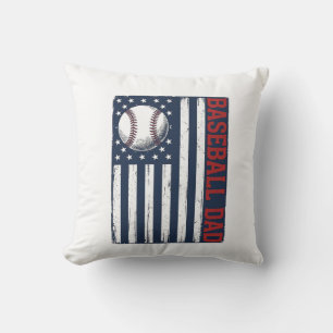 Vintage Baseball Dad Flag Shirt Design_1 Cushion