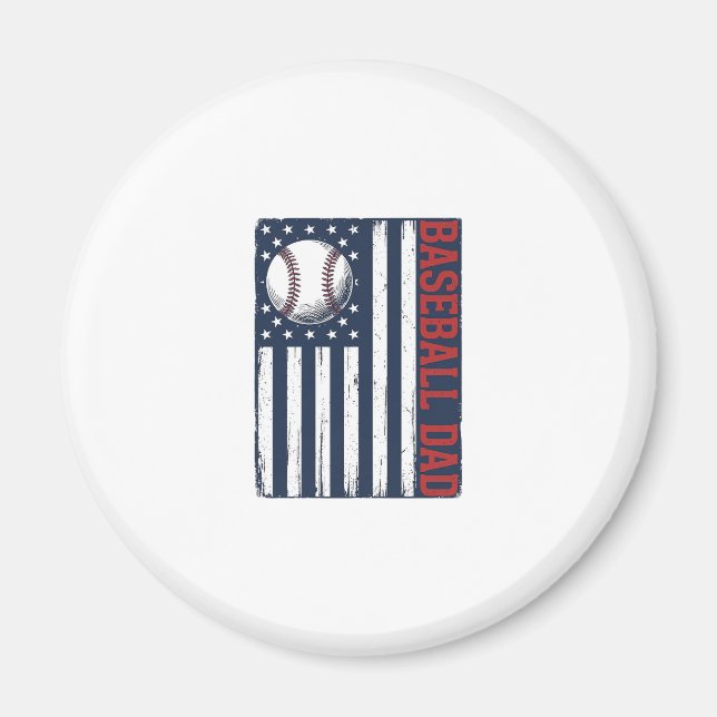 Vintage Baseball Dad Flag Shirt Design_1 Magnet (Front)