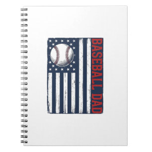 Vintage Baseball Dad Flag Shirt Design_1 Notebook
