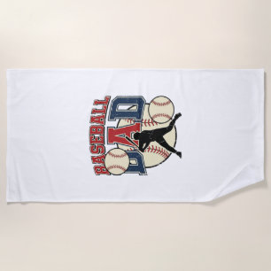 Vintage Baseball Dad Shirt Design_1 Beach Towel