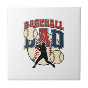 Vintage Baseball Dad Shirt Design_1 Ceramic Tile