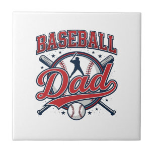 Vintage Baseball Dad Shirt Design_1 Ceramic Tile