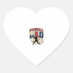Vintage Baseball Dad Shirt Design_1 Heart Sticker