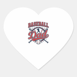 Vintage Baseball Dad Shirt Design_1 Heart Sticker