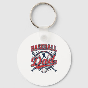 Vintage Baseball Dad Shirt Design_1 Key Ring