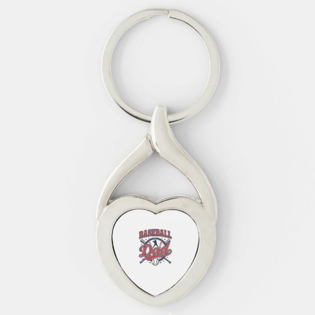 Vintage Baseball Dad Shirt Design_1 Key Ring (Front)