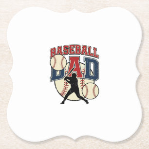 Vintage Baseball Dad Shirt Design_1 Paper Coaster