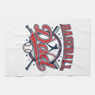 Vintage Baseball Dad Shirt Design_1 Tea Towel