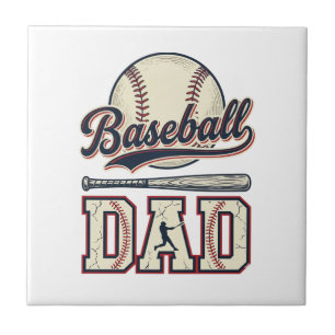 Vintage Baseball Dad Vector Shirt Design_1 Ceramic Tile