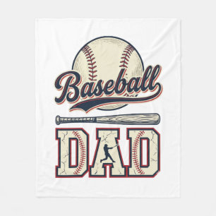 Vintage Baseball Dad Vector Shirt Design_1 Fleece Blanket