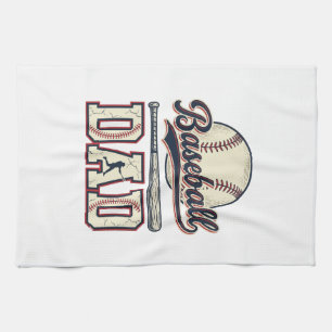 Vintage Baseball Dad Vector Shirt Design_1 Tea Towel