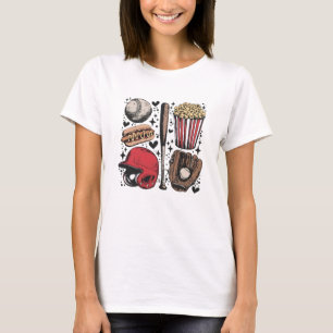 Vintage Baseball Day Essentials Collage T-Shirt