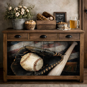 Vintage Baseball Equipment Decoupage Tissue Paper