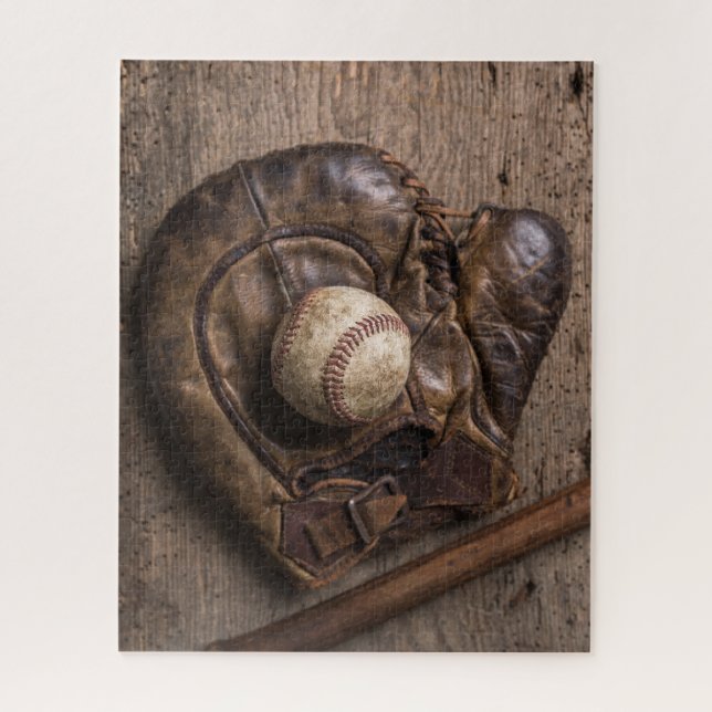 Vintage Baseball Equipment Jigsaw Puzzle (Vertical)