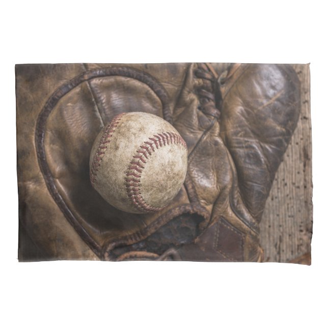 Vintage Baseball Equipment Pillowcase (Front)