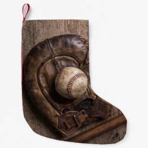 Vintage Baseball Equipment Small Christmas Stocking