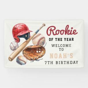 Vintage Baseball Gear Birthday Welcome Banner