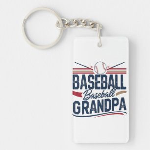 Vintage Baseball Grandpa Key Ring