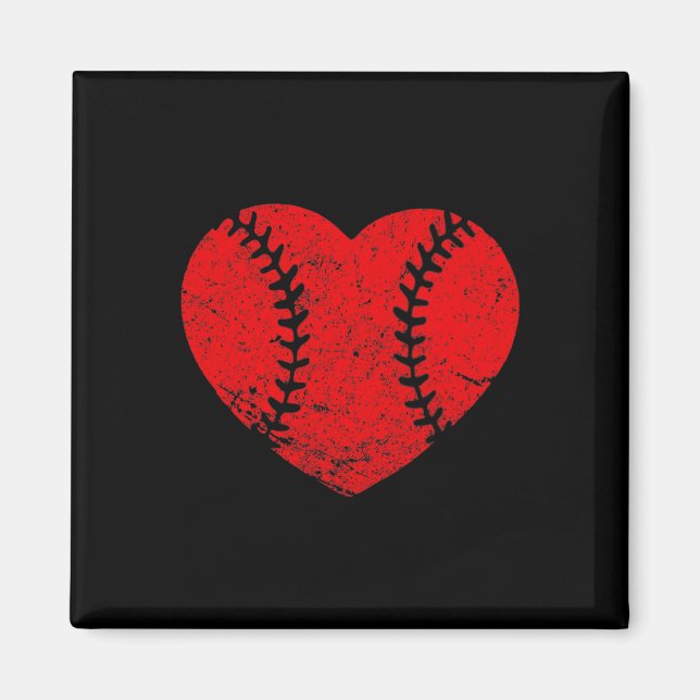 Vintage Baseball Heart Valentine's Day Boys Girls  Magnet (Front)