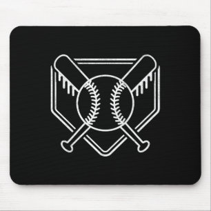Vintage Baseball Home Plate Boys Baseball Bat Base Mouse Pad