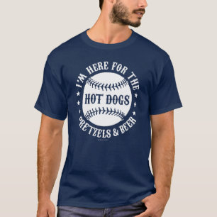 Vintage Baseball Hotdogs Pretzels Beer (White) T-Shirt